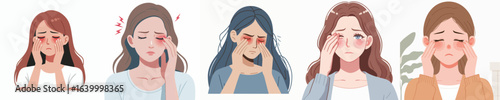 vector of woman having sore eyes