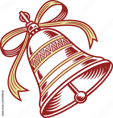 Christmas bell – single clapper, bold curves.