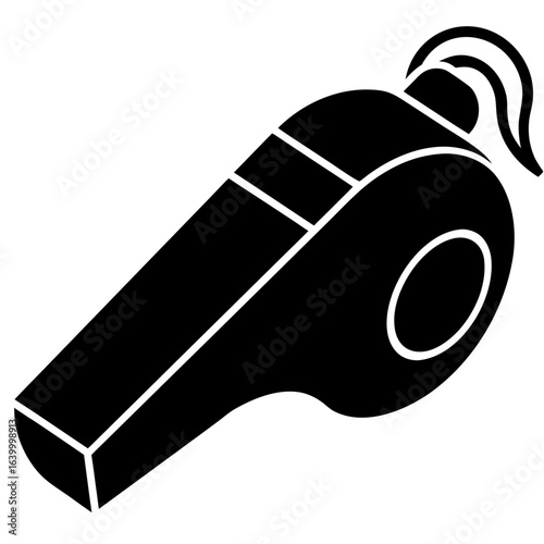metal whistle isolated on white background
