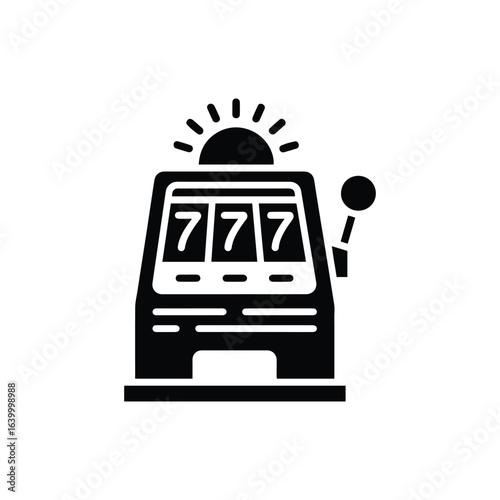 Black and white slot machine with 777 icon