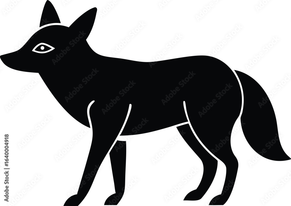 Obraz premium Jackal animal silhouette vector isolated on white background for wildlife and nature design