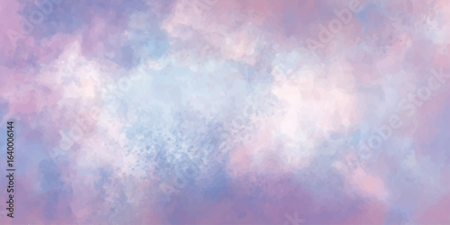 Abstract watercolor art blends soft shades of orange, purple, and blue to create a cloud-like texture with a hint of smoky light