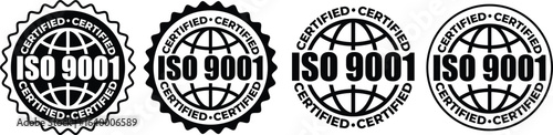 ISO 9001 Certification stamp– Vector Seal and badge for Quality Management Standards