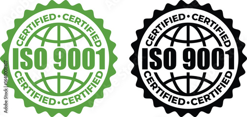 ISO 9001 Certification stamp– Vector Seal and badge for Quality Management Standards