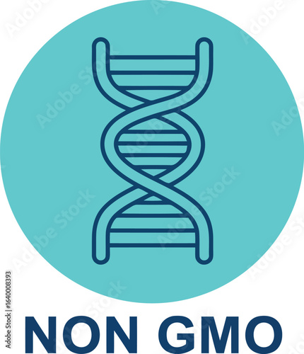 Non gmo dna helix icon biotechnology science symbol