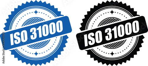 ISO 31000 Certification Badge – Vector Seal for Risk Management Standards and Guidelines