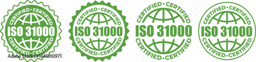 ISO 31000 Certification Badge – Vector Seal for Risk Management Standards and Guidelines
