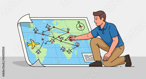 Planning International Travel Routes On a Map with Commercial Airplanes