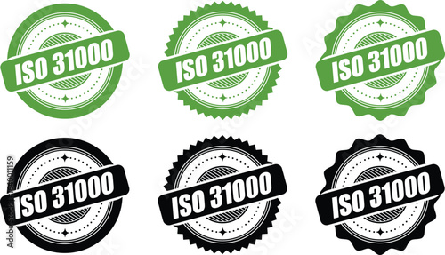 ISO 31000 Certification Badge – Vector Seal for Risk Management Standards and Guidelines