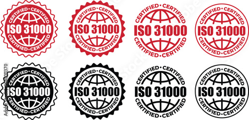 ISO 31000 Certification Badge – Vector Seal for Risk Management Standards and Guidelines