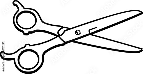 Scissors clip art, scissors vector image, green scissors icon vector, flat design illustration, open scissor clipart, isolated on white background
