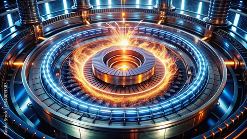 Dynamic fusion reactor core ignites with vibrant energy and advanced technology
