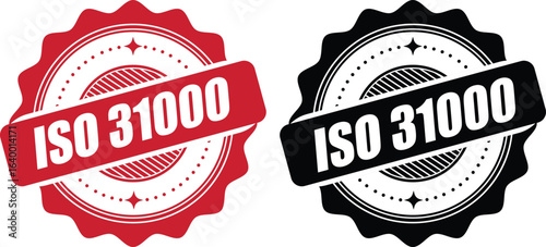 ISO 31000 Certification Badge – Vector Seal for Risk Management Standards and Guidelines