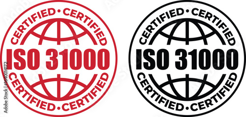 ISO 31000 Certification Badge – Vector Seal for Risk Management Standards and Guidelines