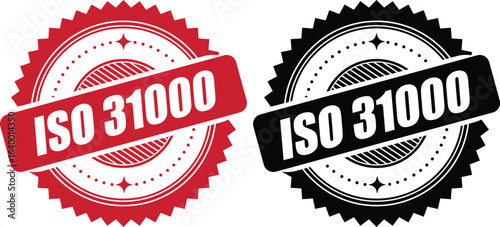 ISO 31000 Certification Badge – Vector Seal for Risk Management Standards and Guidelines