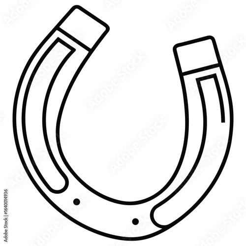 A golden lucky horseshoe vector illustration with a shiny silver metal design on a black background