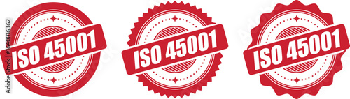 ISO 45001 Certification Badge – Vector Seal for Occupational Health and Safety Management Standards