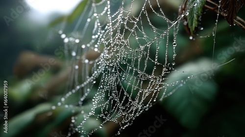 spider web with dew