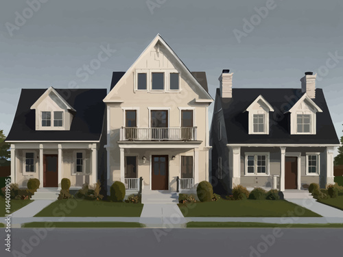 front view family houses