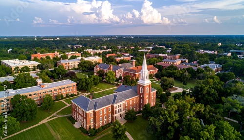 College campus aerial view