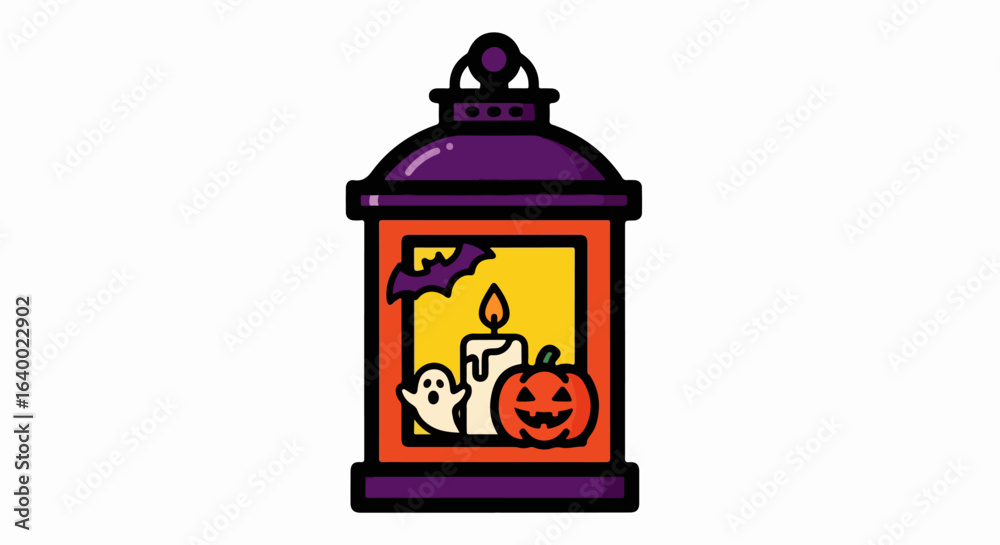 Halloween Lantern with Candle, Ghost, Pumpkin, and Bat Halloween Lantern with Candle, Ghost, Pumpkin, and Bat