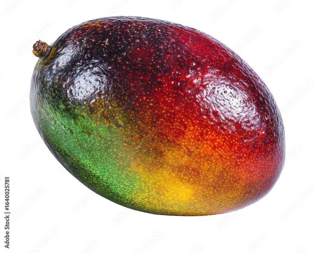 Fototapeta premium Ripe mango, vibrant colors, smooth skin