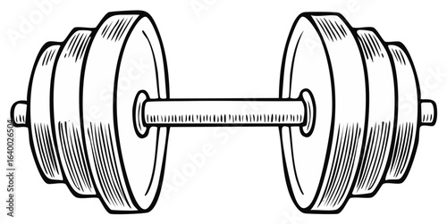 Vintage Style Dumbbell Vector Illustration Fitness Equipment