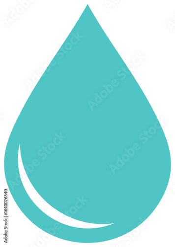 Abstract Aqua Blue Water Droplet With White Highlight