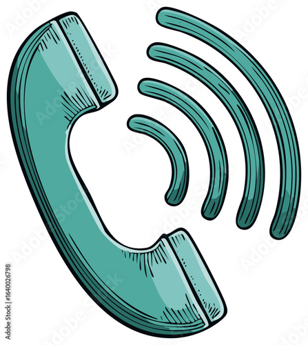 Vintage Telephone Handset Receiving Sound Waves