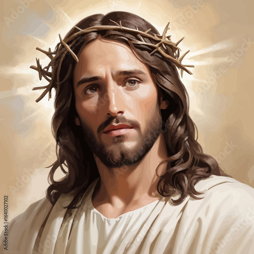 Jesus Christ Illustration Beautiful Portrait of Jesus Christ
