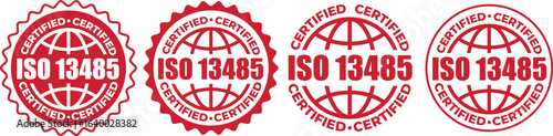 ISO 13485 Certification Badges – Vector Stamp for Medical Device Quality Standards