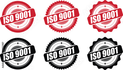 ISO 9001 Certification stamp– Vector Seal and badge for Quality Management Standards
