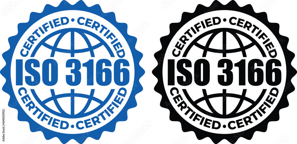 Fototapeta premium ISO 3166 Certified Stamp– Country Code Standard Label and Stamp Vector Design