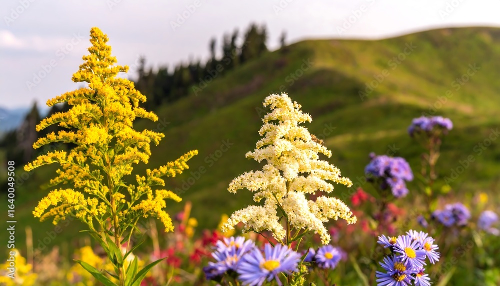 Obraz premium Colorful wildflowers in meadow landscape