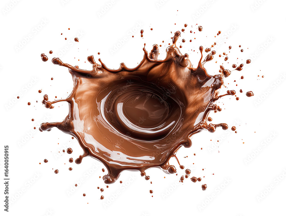 Fototapeta premium Dark chocolate liquid splash on black background