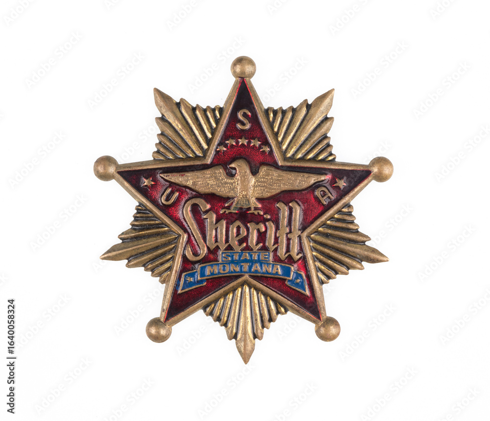 Obraz premium vintage metal sheriff marshal badge isolated 