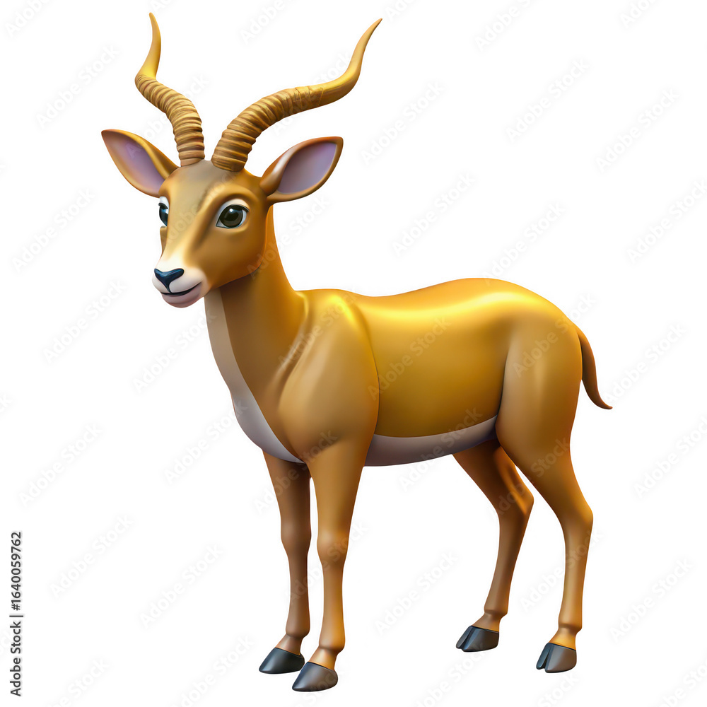 Fototapeta premium Golden antelope illustration