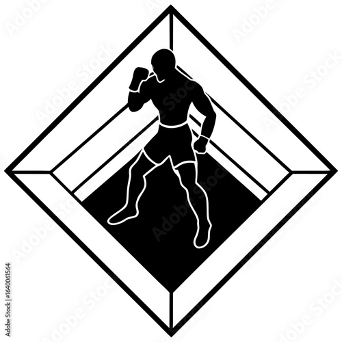 Boxer in a ring icon