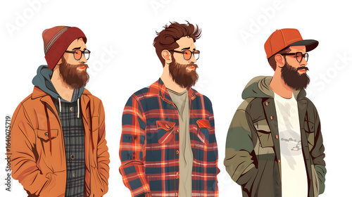 Hipster Men Style Illustration - Creative Fashionable Artwork for Graphic Design Projects