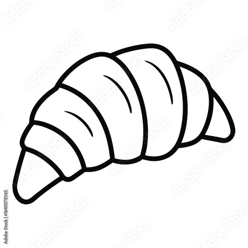 Simple and clean vector icon of a golden croissant