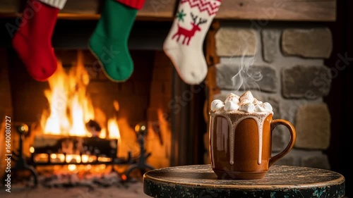 Cozy Christmas Hot Chocolate by the Fireplace