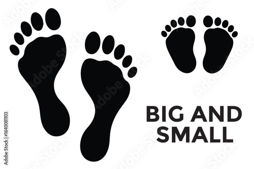 Big and small footprints icon representing adult and child steps