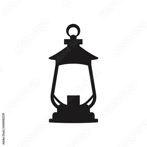 illustration of a vintage kerosene lantern icon with white background