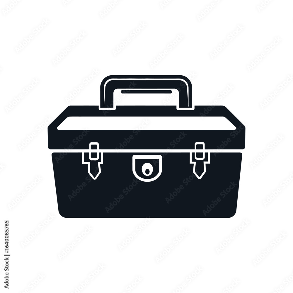 Black toolbox icon illustration on a white background for creative use Black toolbox icon illustration on a white background for creative use