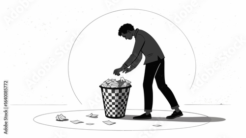 Happy customer standing with a full shopping bag