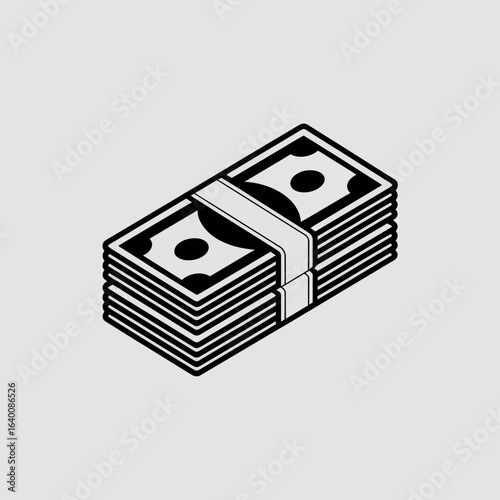 cash stack icon, money bundle vector, dollar bills illustration, banknotes stack graphic, financial savings icon, currency bundle symbol, cash pile vector, wealth money graphic, finance stack design, 