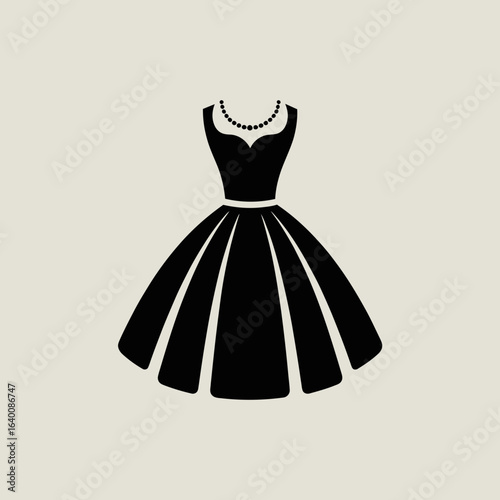 dress icon, gown silhouette, fashion dress vector, elegant clothing symbol, evening gown graphic, party dress logo, formal wear icon, cocktail dress silhouette, stylish outfit vector, black dress symb