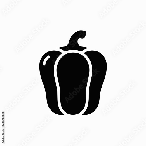 bell pepper icon, capsicum vector, vegetable silhouette, pepper symbol graphic, fresh pepper illustration, food ingredient icon, cooking vegetable vector, paprika clipart, bell pepper flat design, hea