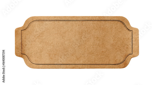 Vintage Brown Paper Tag Blank Label Design, isolated on transparent background, perfect cutout, PNG