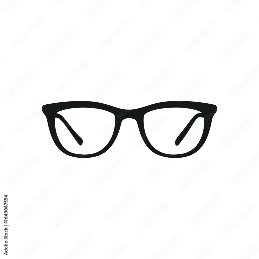 Fototapeta premium Black glasses isolated on white background illustration for design asset